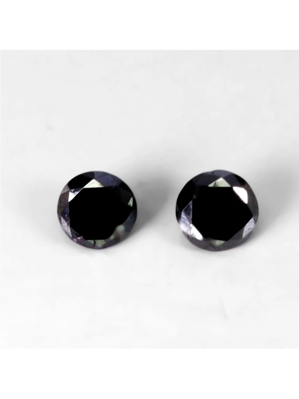 Lot of 6 Natural Black Diamonds 2.9mm - 3.1mm round cut .70CT